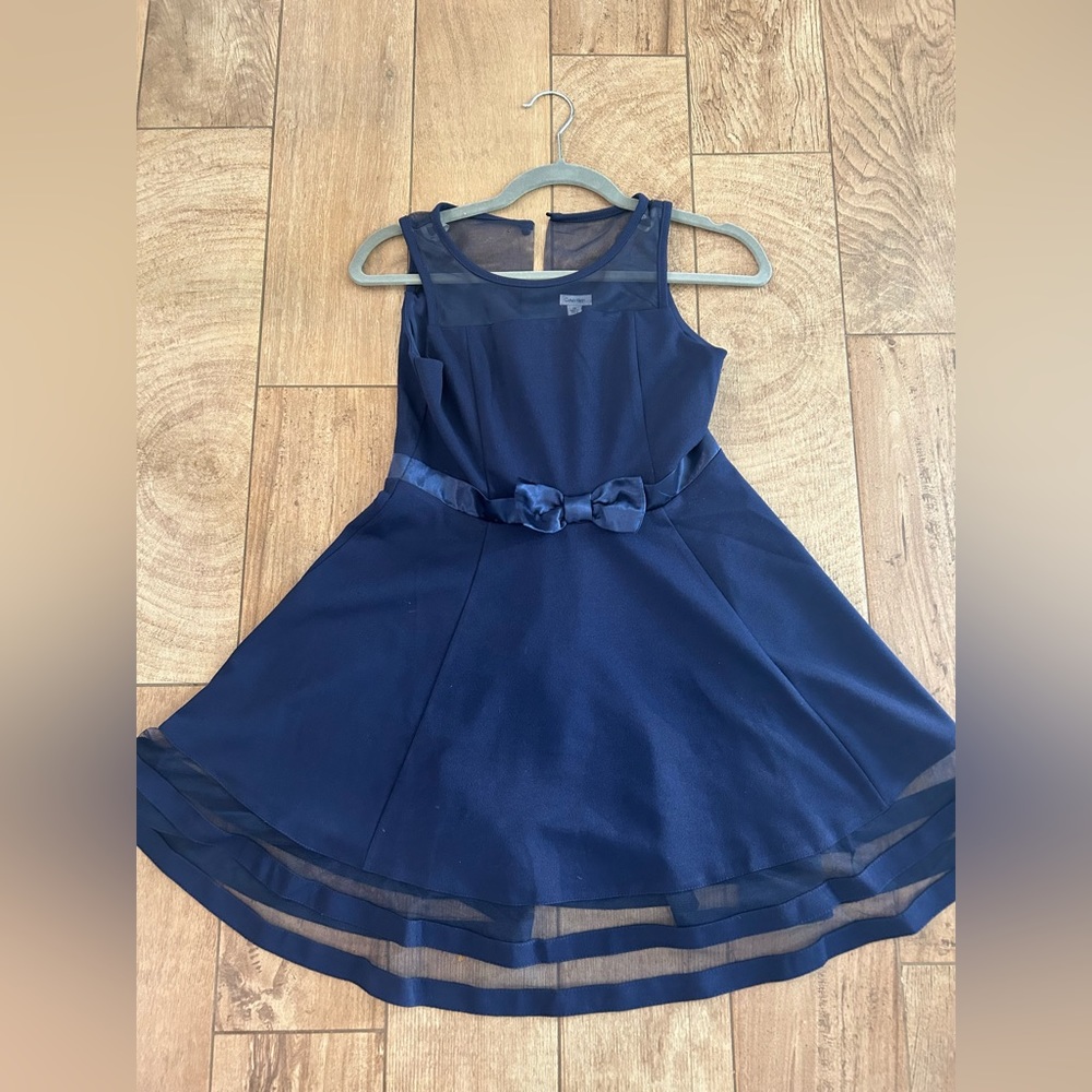 Calvin Klein girls dress size 12. Navy. New with tags